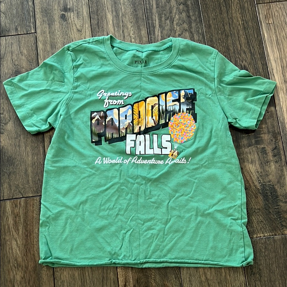 Disney Pixar Paradise Falls Graphic Cropped T-Shirt